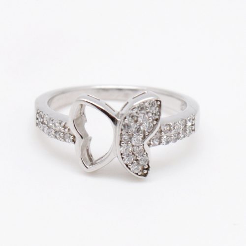 Romantikus pillangós ezüst gyűrű