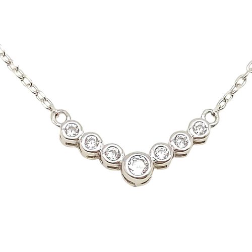 Ezüst collier cirkónia kövekkel
