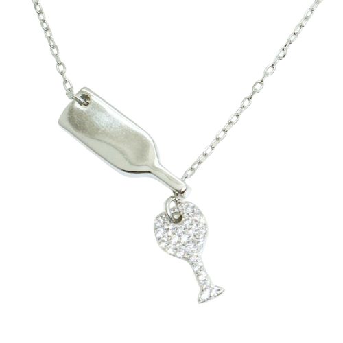 Bor és pohár ezüst collier