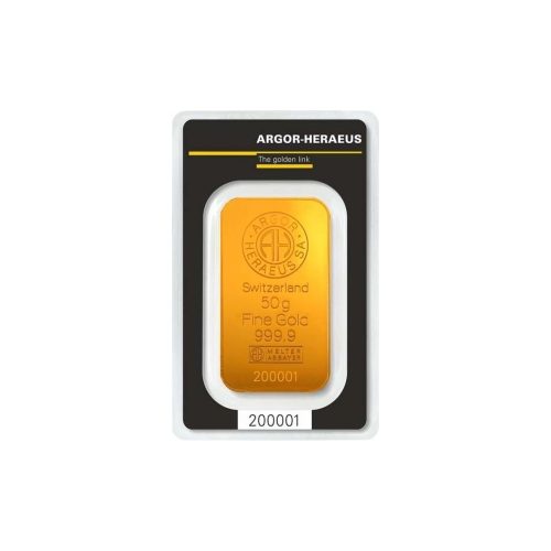 Argor-Heraeus aranytömb 50 gramm