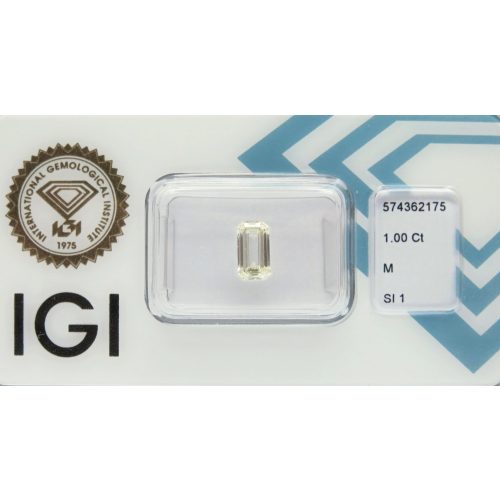 1.00 ct Smaragd csiszolású briliáns kő